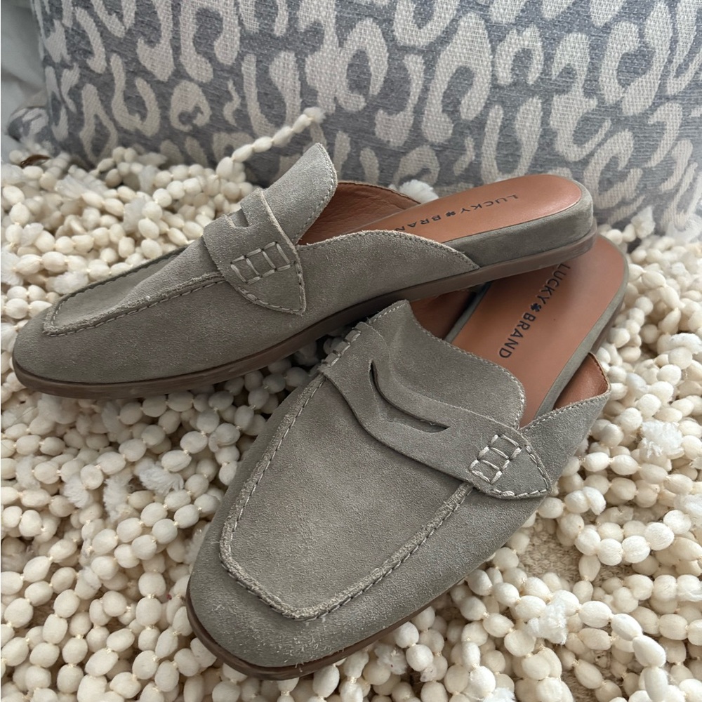 Lucky Brand Taupe Suede Men's Slip-Ons